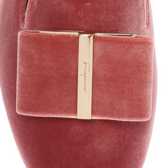 New Salvatore Ferragamo Sarno T Ballet Flats Velvet Loafers bow Vara Varina - Picture 7 of 17